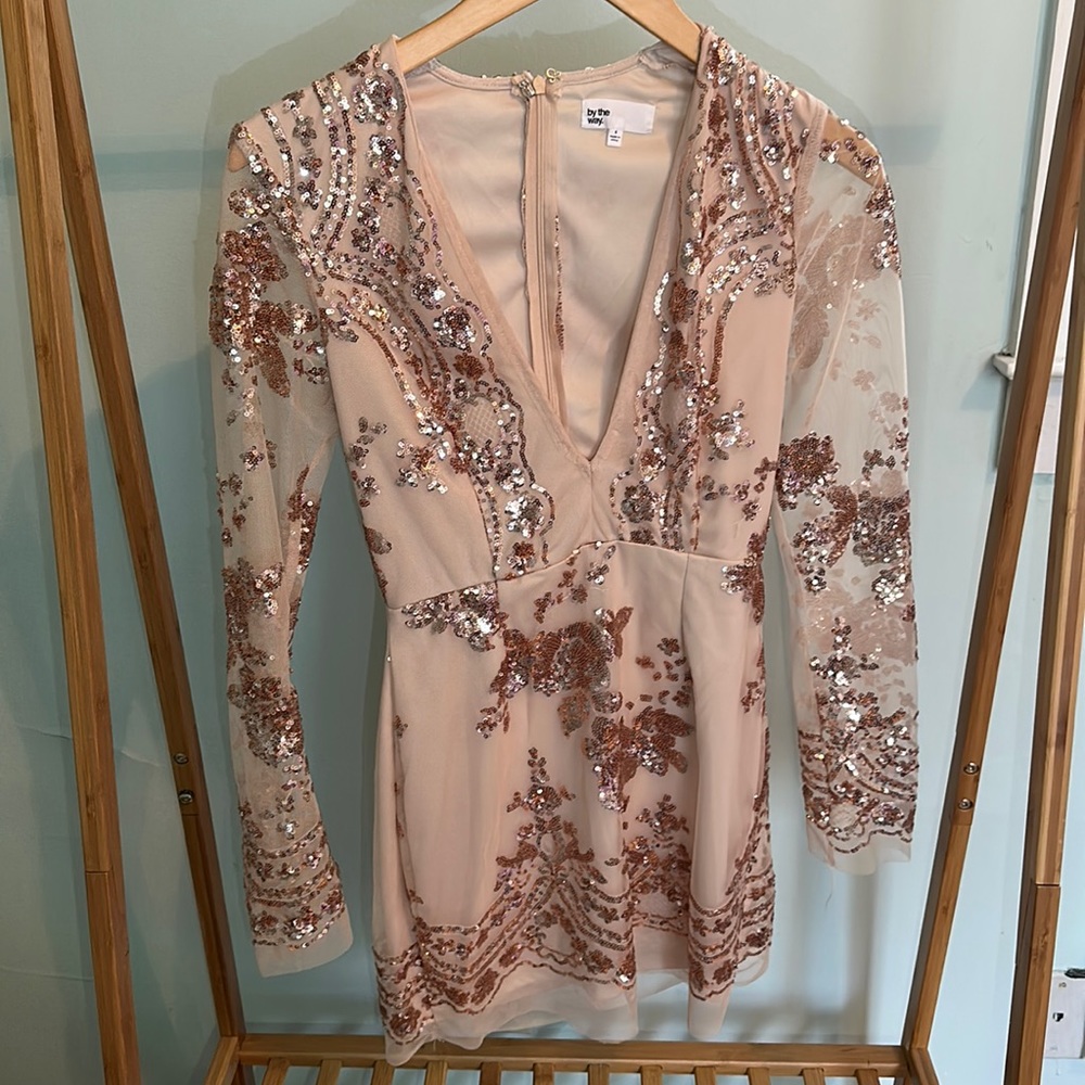 Sequin low cut evening mini
